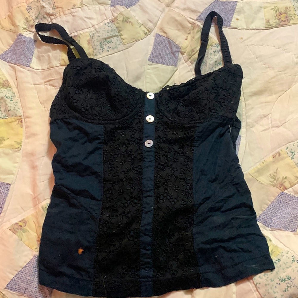 black lace corset top/bustier! from cosabella, wired unlined cups